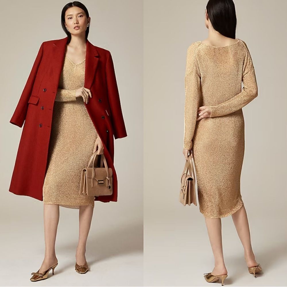 NWT J CREW Collection sheer metallic sweater-dress